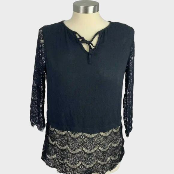 Jack by BB Dakota Christelle Rayon and Lace Top Small - Picture 1 of 8